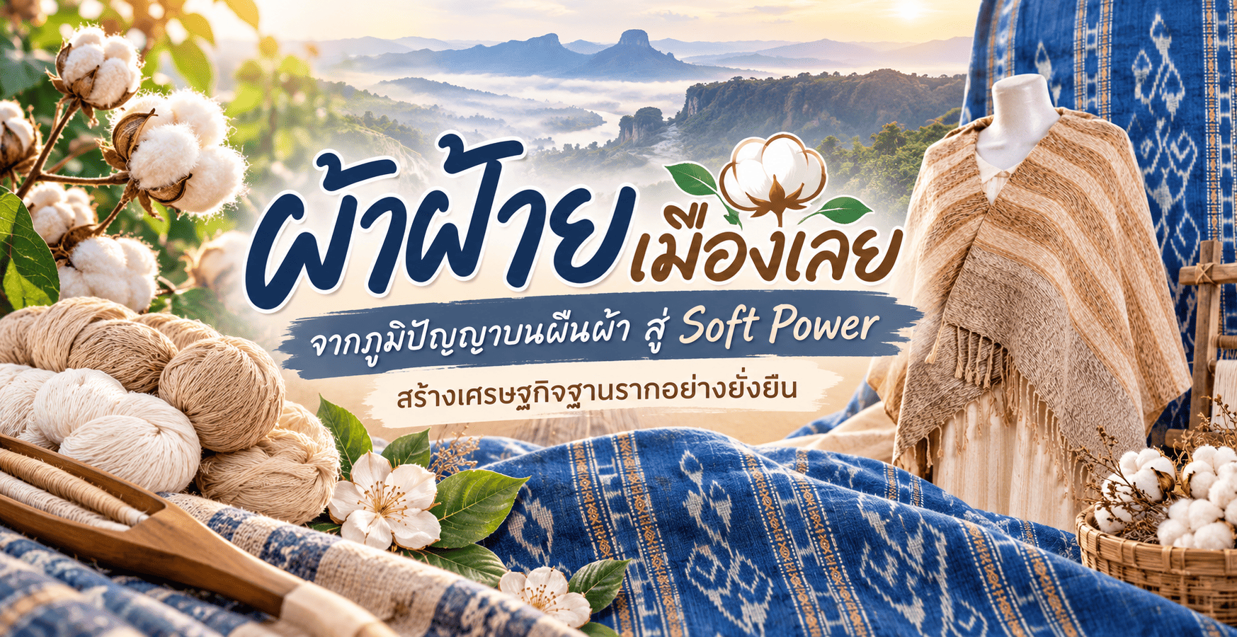 ผ้าฝ้ายเมืองเลย จากภูมิปัญญาบนผืนผ้า สู่ Soft Power สร้างเศรษฐกิจฐานรากอย่างยั่งยืน สัมผัสเสน่ห์ “ฝ้ายตุ่ย” สืบสานลายดอกฝ้ายเมืองเลย ชูอัตลักษณ์ท้องถิ่น สู่แฟชั่นร่วมสมัยที่ใส่ได้ทุกวัน